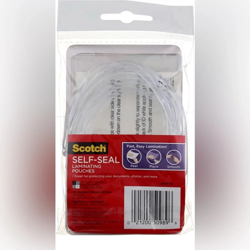 Scotch Bag Tags LS853-5G, Self Laminating Luggage Tags With Loops, 2 Packs of 5